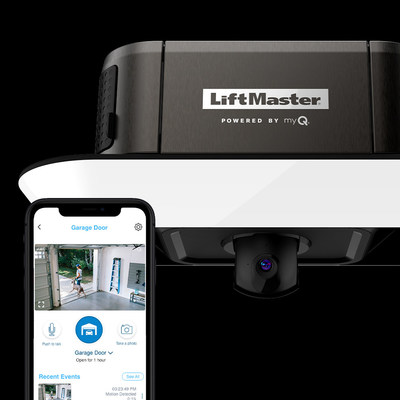 LiftMaster garage door openers work with the myQ app to allow homeowners to open and close the garage door from anywhere with their smartphone.