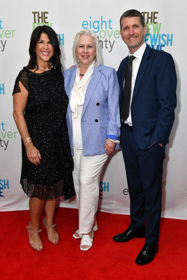 NEW YORK (JUNE 01, 2022): (L-R) Tami J. Schneider (Board Co-Chair), U.S. Senator Kirsten Gillibrand (D-NY) and Dr. Jeffrey Farber (President & CEO) attend The New Jewish Homes 7th Annual Eight Over Eighty Gala at The Ziegfeld Ballroom on June 01, 2022 in New York City. (Photo by Craig Barritt/Getty Images for The New Jewish Home)