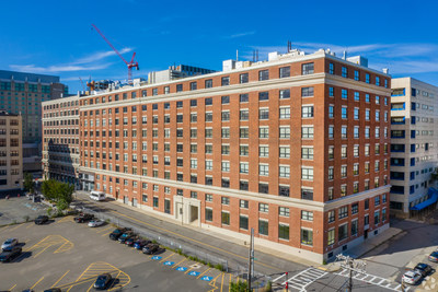 An aerial view of 451 D Street, which was acquired by GI Partners