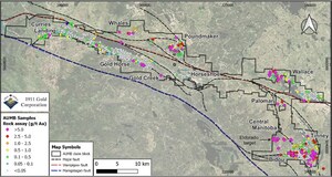 1911 Gold Announces Initial Results from 2022 Exploration Drilling at the Rice Lake Gold Property, Manitoba