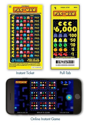 Images from the Michigan Lottery's PAC-MAN™ omni-channel games (CNW Group/Pollard Banknote Limited)