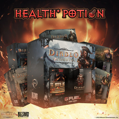 G FUEL Health Potion Collector’s Boxes inspired by the six main Diablo® Immortal™ classes are available at GFUEL.com while supplies last.