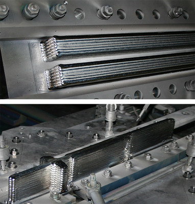 Cross-section samples from Saint Exupéry Institute for Research in Technology (IRT) MAMA project where Sciaky's EBAM® technology was utilized.