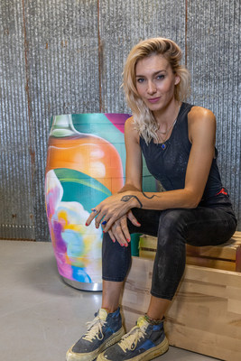 Bulleit artist partner, ELLE Street Art, with Bulleit "Art Barrel" debuting at the 2022 Tribeca Festival