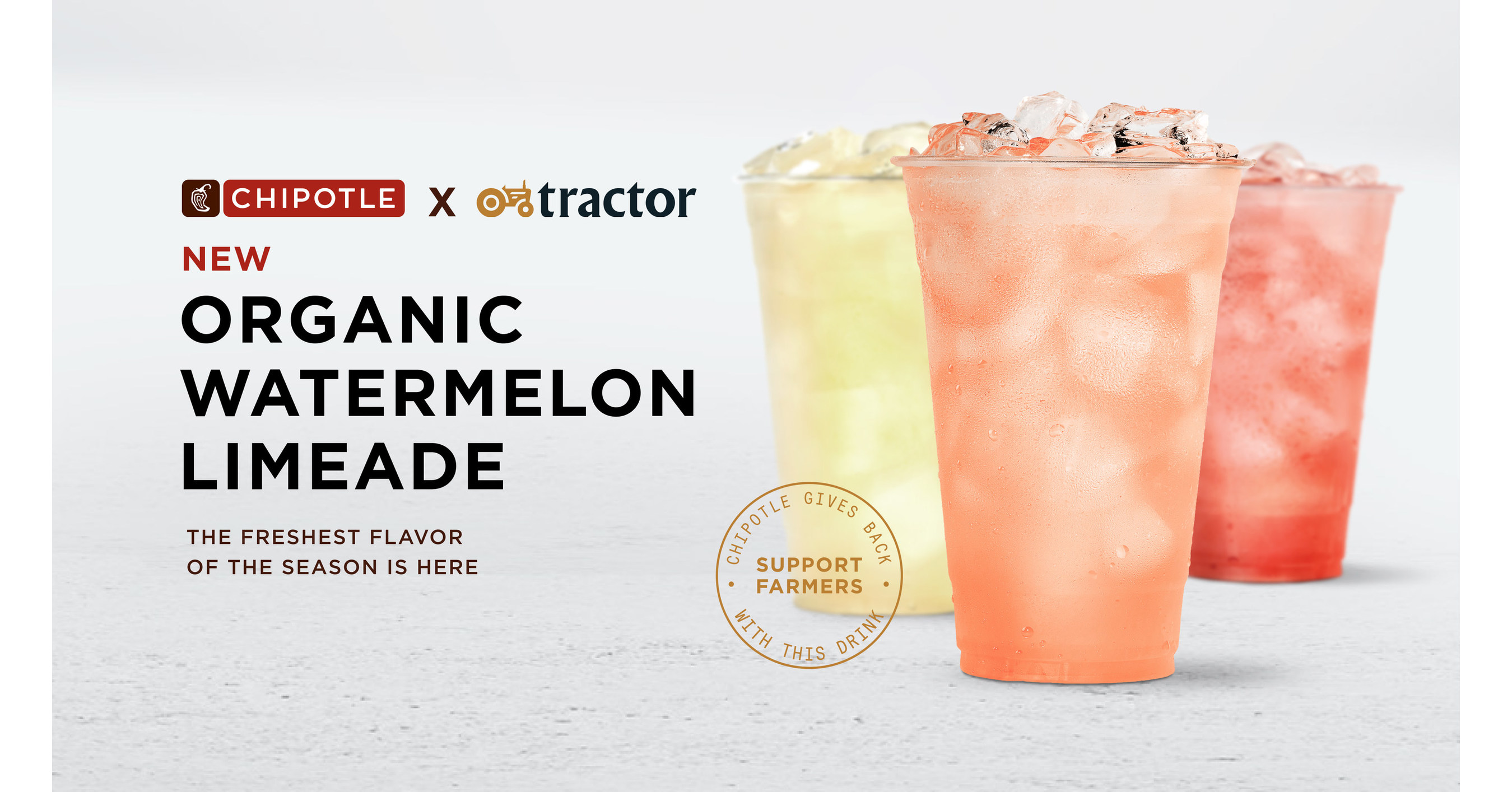 CHIPOTLE INTRODUCES FIRST SEASONAL DRINK, WATERMELON LIMEADE BY TRACTOR