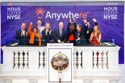 Anywhere Real Estate Inc. (NYSE: HOUS) Rings The Opening Bell®. The New York Stock Exchange welcomes executives and guests of Anywhere Real Estate Inc. (NYSE: HOUS), today, Thursday, June 9, 2022, in celebration of its rebrand from Realogy, signaling its commitment to transforming the real estate transaction to create a better experience for all home buyers and sellers, anywhere. To honor the occasion, Ryan Schneider, President and CEO, joined by Chris Taylor, Vice President, NYSE Head of Listings and Services, rings The Opening Bell®. Photo Credit: NYSE