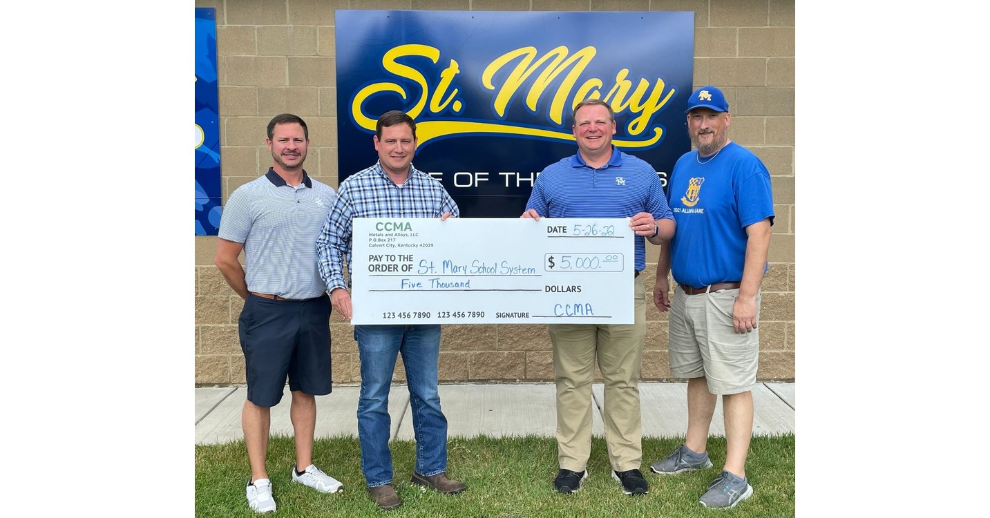 CALVERT CITY'S CC METALS & ALLOYS PRESENTS SIGNIFICANT DONATION TO ST