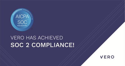 VERO voluntarily obtained SOC 2 Type 2 compliance, demonstrating the company's commitment to security and data safety for the company, its clients, and their customers.