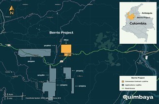 Map of Additional Claims (CNW Group/Quimbaya Gold Inc.)