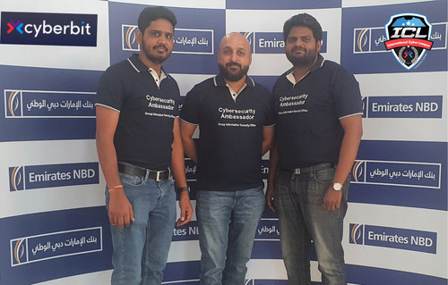 International Cyber ​​League Competition Winners 2022 - Emirates NBD 4n6 Team - From left to right, Vinod Yadav, Saju Sunny and Gopinath Rajendiren.  (PRNewsfoto/Cyberbit)