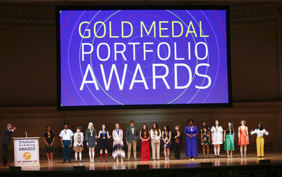 Gold Medal Portfolio recipients are recognized on stage at the 2022 Scholastic Art & Writing Awards National Ceremony held at Carnegie Hall, New York, N.Y., Thursday, June 9, 2022. The Scholastic Art & Writing Awards were founded in 1923 and, for nearly a century, have inspired bold ideas in creative teens throughout the country. (Photo by Stuart Ramson/AP Images for Alliance for Young Artists & Writers)