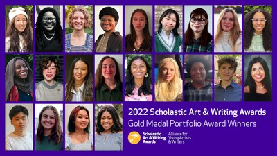 The filmed National Ceremony will feature this year’s 2022 Gold Medal Portfolio Award. Top row: Gina Bae, Deja Robinson, Samantha Aikman, Andrew Palmer, Dessa Ely, Lorie Chen, Dakota Ouellette, Hayden Brashear, and Shaeley Lincoln. Second row: Amina Adeyola, Tess Nelson, Lily Arnold, Claudia Comini, Mukta Dharmapurikar, Ava Hudson, Maya McFadden, Mac Barnes, and Serene Almehmi. Third row: William Meng, Ashley Binstock, Trini Rogando, and Franchesca Vilmenay.