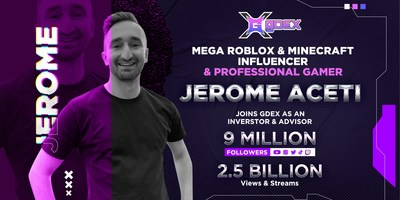 Top American Gamer Celebrity Jerome Backs The gDEX Metaverse With His 9 million Followers