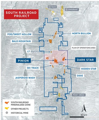 Figure 2: South Railroad Project and Targets (CNW Group/Orla Mining Ltd.)
