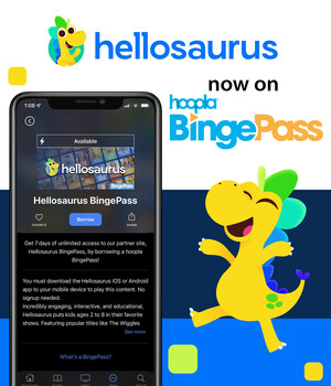 hoopla digital Adds Hellosaurus App Access to hoopla BingePass Offering