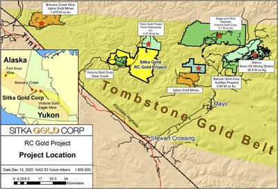 Figure 5: Regional Map of the RC Gold Project (CNW Group/Sitka Gold Corp.)