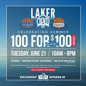 Laker's celebrating the first day of summer with 100 beers for 100 bucks (plus deposit)!