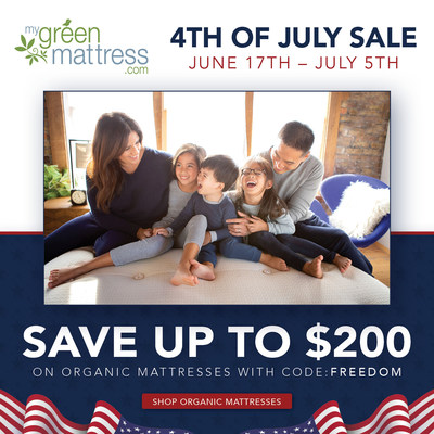 Save up to $200 on organic mattresses with code: FREEDOM.