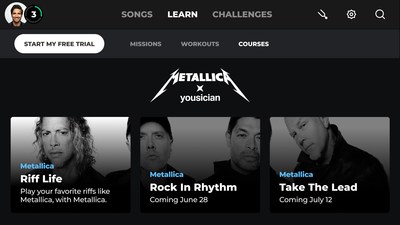 Metallica x Yousician courses