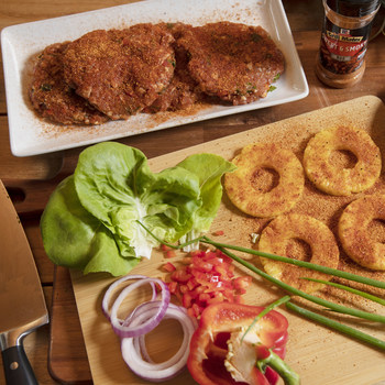 The PreBQ of Nick Lachey’s Hawaiian Burger with Grilled Pineapple recipe created in partnership with McCormick Grill Mates (Photo Credit: McCormick)