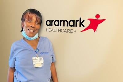 Aramark Healthcare+ Custodial Service Associate Lisa Gross, who earned UMF Corporation's 13th annual Hygiene Specialist® Excellence Award