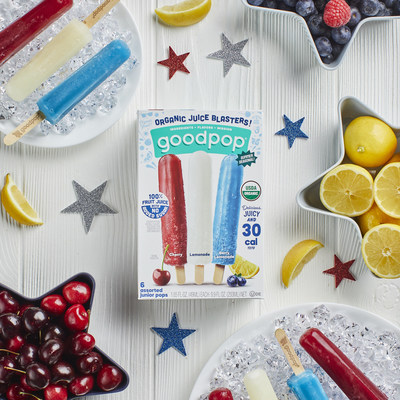 GoodPop launches its latest no sugar added 100% fruit juice pop, Organic Juice Blasters. These pops come in a variety pack of three fan-favorite flavors, Cherry, Lemonade and Berry Lemonade and are available exclusively at select Whole Foods Market stores nationwide this summer. www.goodpops.com