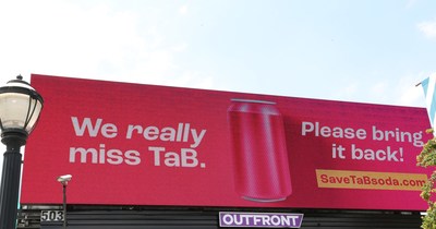 SaveTaBSoda billboard facing Coca-Cola headquarters in Atlanta, GA.