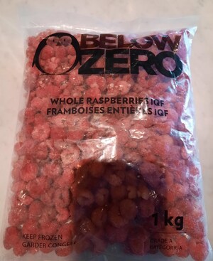 Avis de ne pas consommer des framboises entières IQF congelées de marque Below Zero vendues par l'entreprise La Corne d'abondance