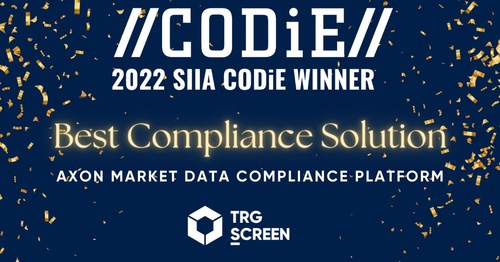 TRG Screen - Axon Market Data Compliance Platform Earns Prestigious Industry Recognition from SIIA