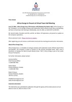Africa Energy to Present at Virtual Town Hall Meeting (CNW Group/Africa Energy Corp.)
