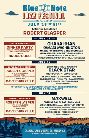 BLUE NOTE JAZZ FESTIVAL NAPA VALLEY ADDS THIRD DATE ON FRIDAY, JULY 29th