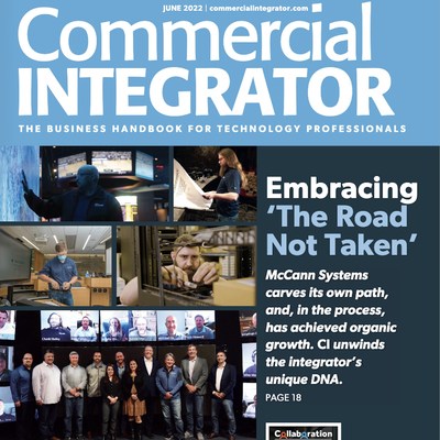 Cover art of the June 2022 edition of Commercial Integrator featuring McCann Systems and its featured article