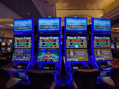 Aristocrat Gaming's all-new Dollar Storm $1 million progressive jackpot can be found exclusively at Seminole Hard Rock Hotel & Casino in Tampa, Fla. (pictured) and Seminole Hard Rock Hotel & Casino in Hollywood, Fla. Each property will have linked progressive jackpots starting at $1 million.