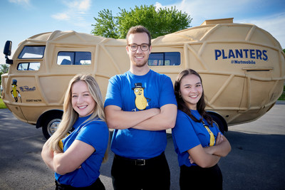From left to right, Hormel Foods first class of Peanutters, Alexa Esparza (Shell-exa), Kevin O’Donnell (CrunchTime Kev) and Grace Tessitore (Groundnut Grace)