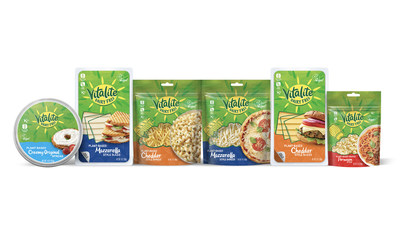 An ideal addition to favorite dishes, including pizza, pasta, tacos, salads, dips, sandwiches and more, Vitalite™ is available in six varieties, including mozzarella and cheddar style shreds and slices, plus grated parmesan style and a creamy spread.