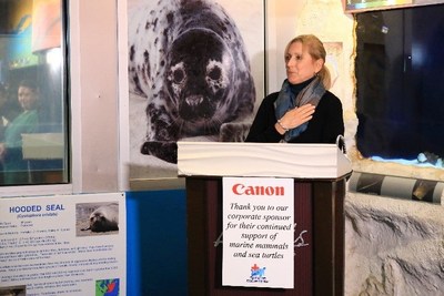 Christine Sedlacek, senior director and general manager, Corporate Communications Divisions, Canon U.S.A, speaking at the Book Launch event