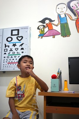 A child has an eye exam in Vietnam. A new study by Orbis International found that nearsighted children experienced higher levels of depression and anxiety than their peers without vision impairment. Photo: Orbis UK