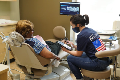 US Veteran gets free dental care at Aspen Dental during the Aspen Dental Day of Service on Saturday, June 11, 2022 in Chicago. (Jean-Marc Giboux/AP Images for Aspen Dental)