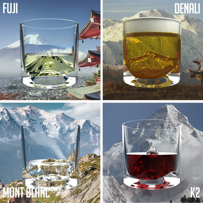 Visit the four corners of the Earth with The Peaks Whiskey Glass Set