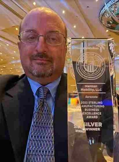 Harmar's VP of Product Strategy, Dave Baxter, represented Harmar at the Sterling Conference Awards Banquet to accept the Silver Manufacturing Business Excellence Award.