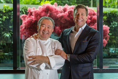 From left to right: Chef Tetsuya alongside 50 Eggs Founder & CEO, John Kunkel