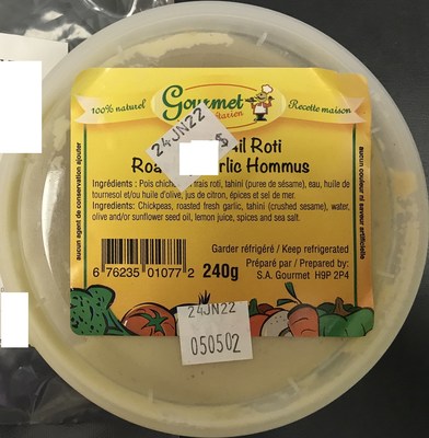 Roasted Garlic Hummus (CNW Group/Ministry of Agriculture, Fisheries and Food)