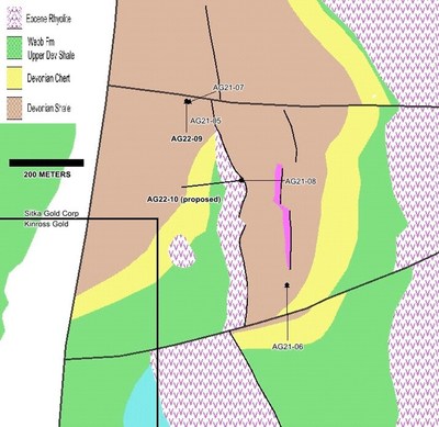 Figure 2: Location of drill hole AG22-09 (CNW Group/Sitka Gold Corp.)