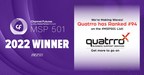 Quatrro Business Support Services Ranked on Channel Futures 2022 MSP 501--Tech Industry's Most Prestigious List of Managed Service Providers Worldwide