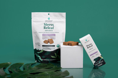 Pet Releaf's Stress Releaf Hemp oils join the best-selling Stress Releaf Edibite chews.