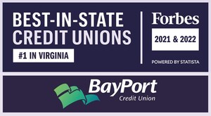 Forbes' Best-In-State Ranks BayPort Credit Union #1 in Virginia