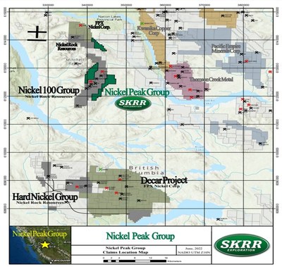 Nickel Peak Claim Group, Omineca mining district of British Columbia (CNW Group/SKRR EXPLORATION INC.)