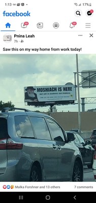 Miami MOSHIACH IS HERE billboard, as spotted on Facebook