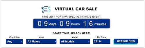 A mockup of what a Virtual Car Sale could look like on a credit union's page.