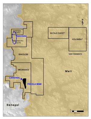 B2Gold's West Mali Tenement Map 2022 (CNW Group/B2Gold Corp.)